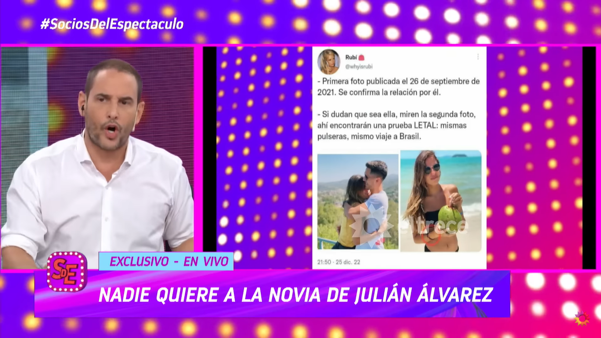 Novia de Julián Álvarez con otro hombre