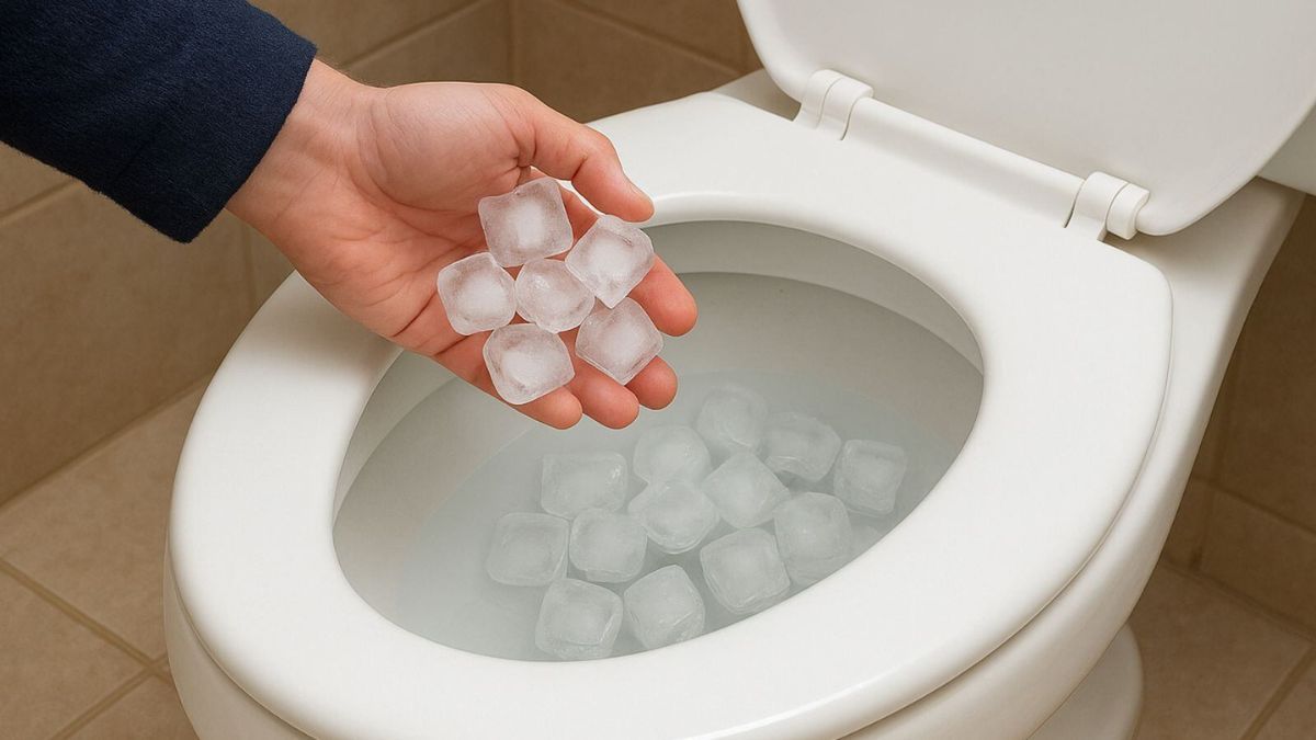 El truco con cubos de hielo en el inodoro.