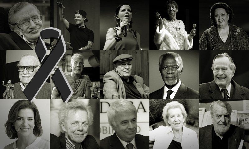 15 personas famosas e influyentes que murieron en 2018