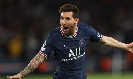 Lionel Messi festejando en el PSG. Lionel Messi festejando en el PSG.