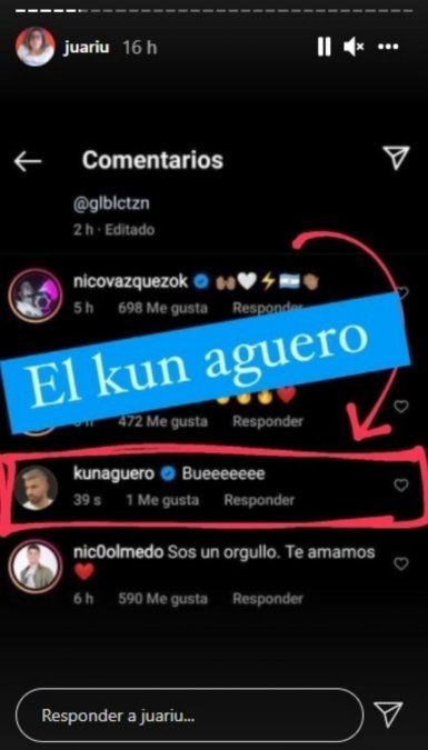 El Kun le comentó a Lali y después borró el comentario.