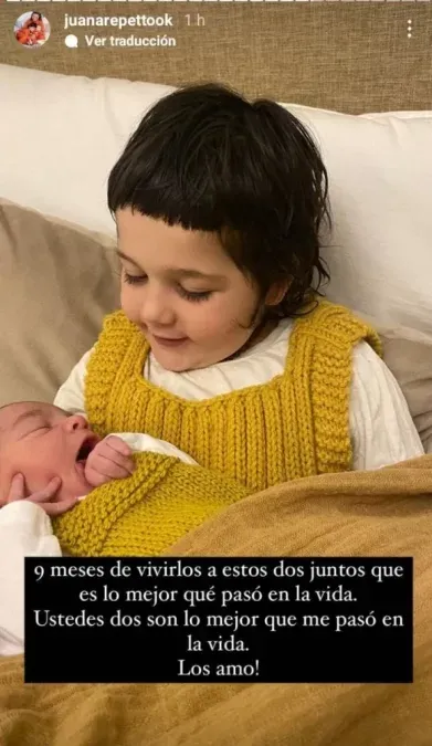 Juana Repetto les dedicó un posteo a sus hijos y la acusaron de querer opacar el nacimiento del bebé de Julieta Nair Calvo.