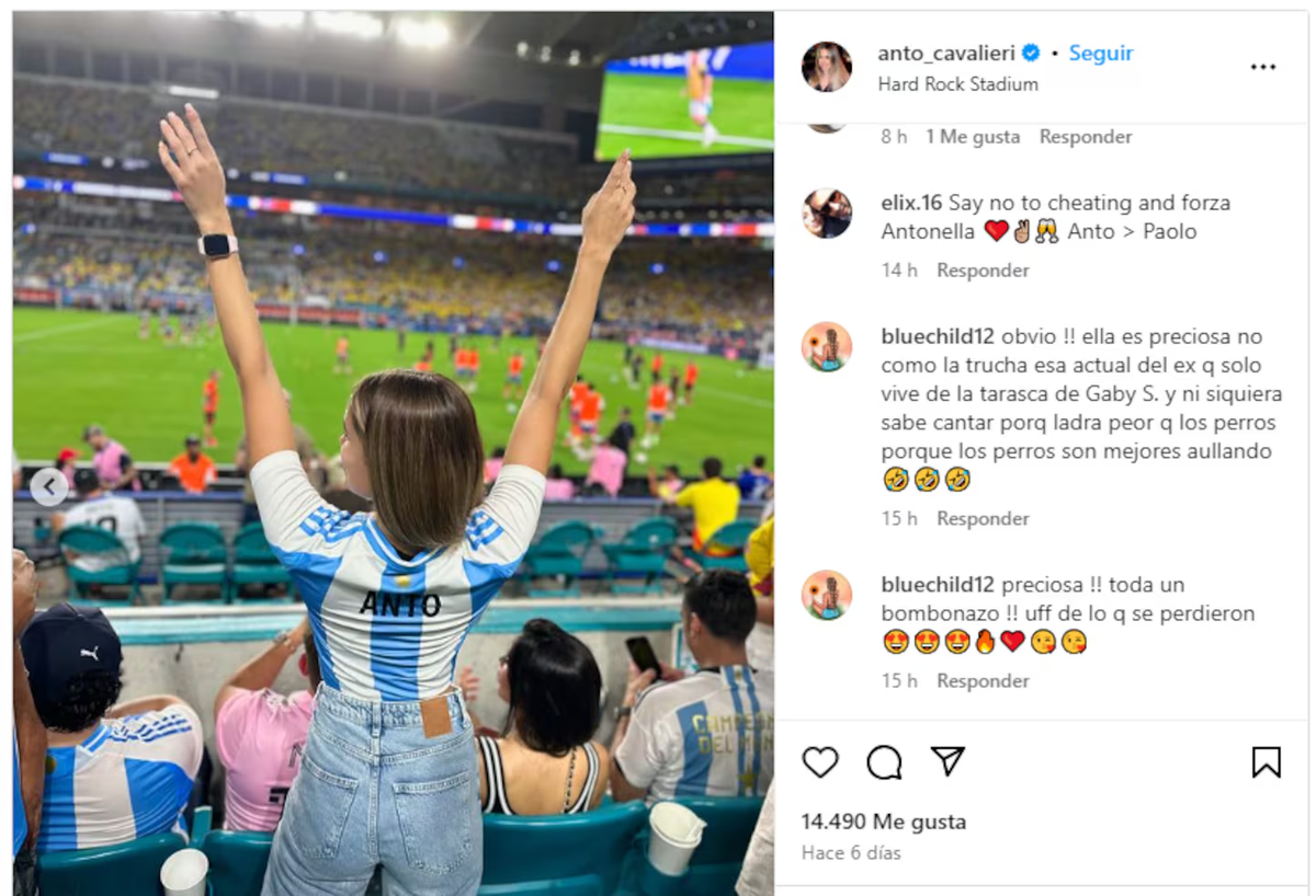 Antonella Cavalieri estuvo en la Copa América y en las últimas horas recibió varios mensajes referidos a la boda de Paulo con Oriana. (Foto: Instagram/anto_cavalieri) Antonella Cavalieri estuvo en la Copa América y en las últimas horas recibió varios mensajes referidos a la boda de Paulo con Oriana. (Foto: Instagram/anto_cavalieri)