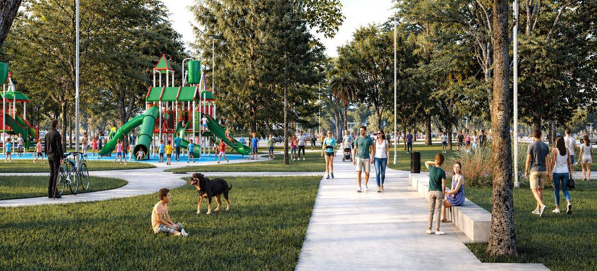 El proyecto contempla la puesta en valor del Parque de los Niños. (Imagen: render) El proyecto contempla la puesta en valor del Parque de los Niños. (Imagen: render)