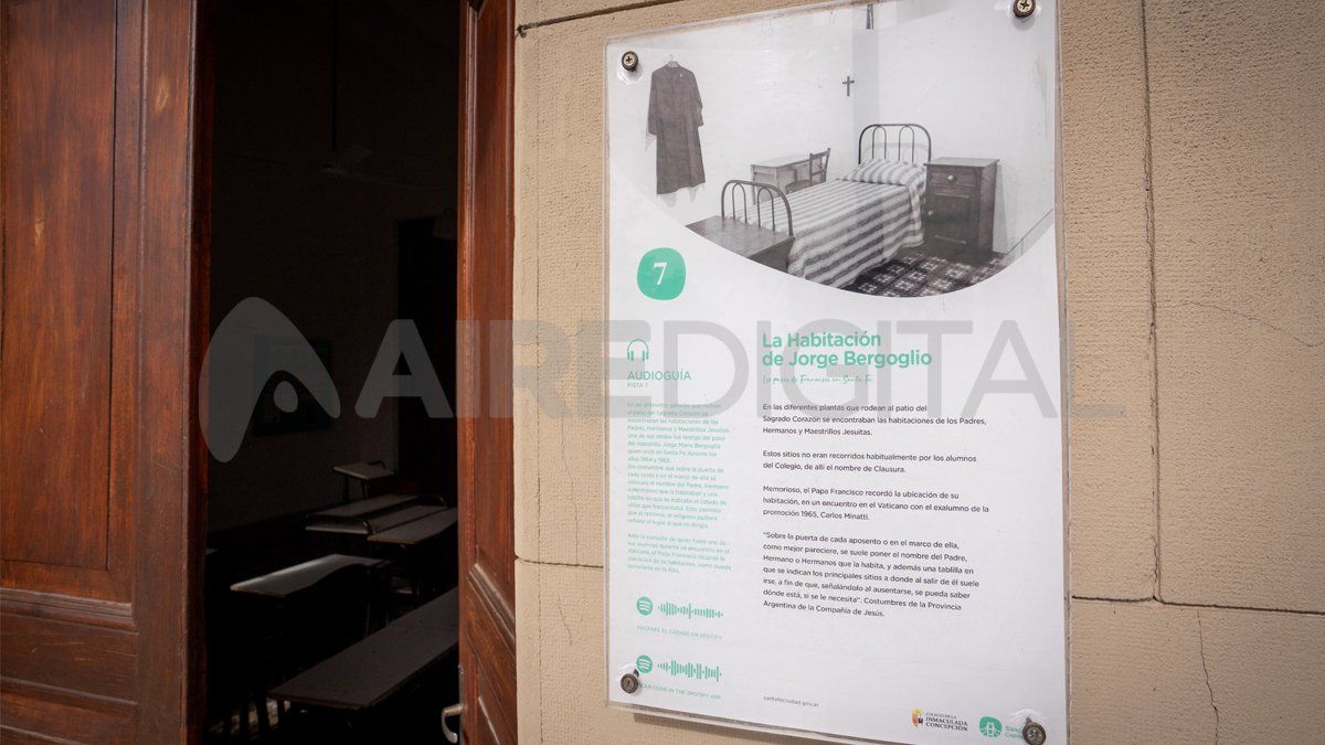 La habitación de Bergoglio en el Colegio de la Inmaculada Concepción de Santa Fe se puede visitar. La habitación de Bergoglio en el Colegio de la Inmaculada Concepción de Santa Fe se puede visitar.