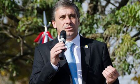 José María Pedretti, intendente de Roldán. José María Pedretti, intendente de Roldán.