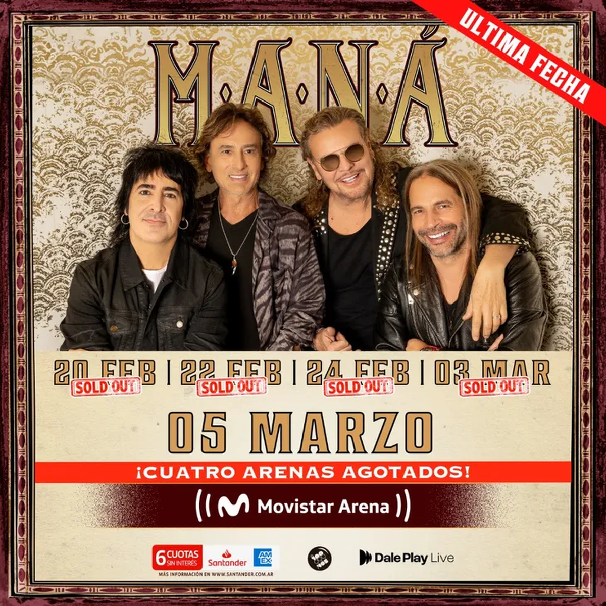 La banda mexicana Maná se presentará en Buenos Aires. La banda mexicana Maná se presentará en Buenos Aires.