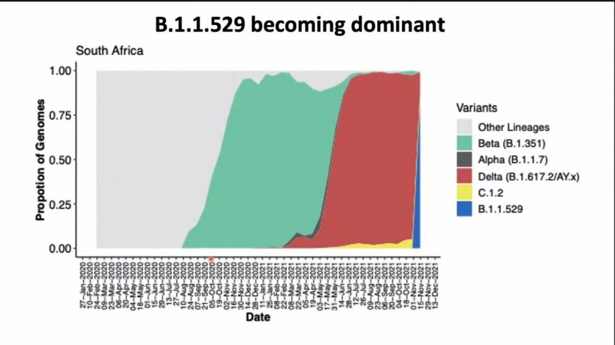 La nueva variante preocupa a los epidemiológos que se vuelve dominante en Sur África desplazando a la Delta.