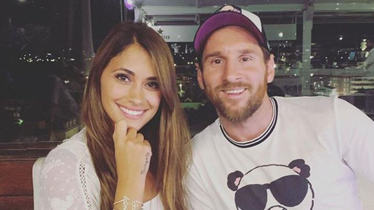 La tierna postal de Anto Roccuzzo junto a Thiago Messi&nbsp; 