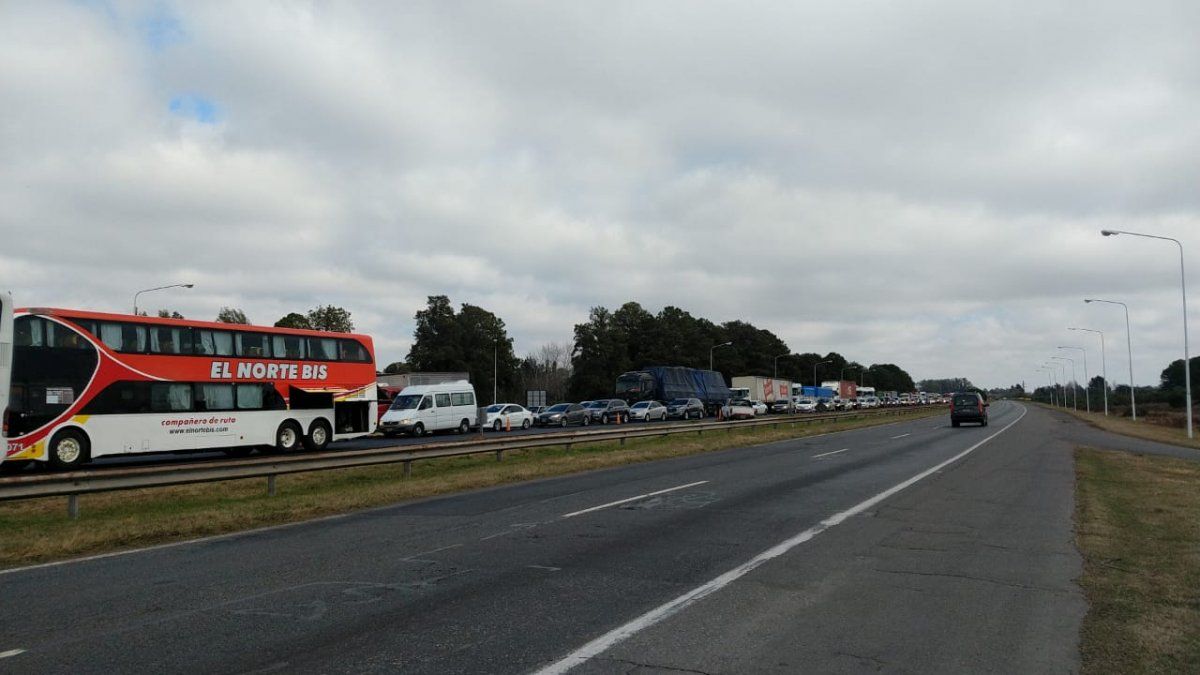Demoras en la autopista Santa Fe Rosario a la altura de Santo Tome&nbsp;