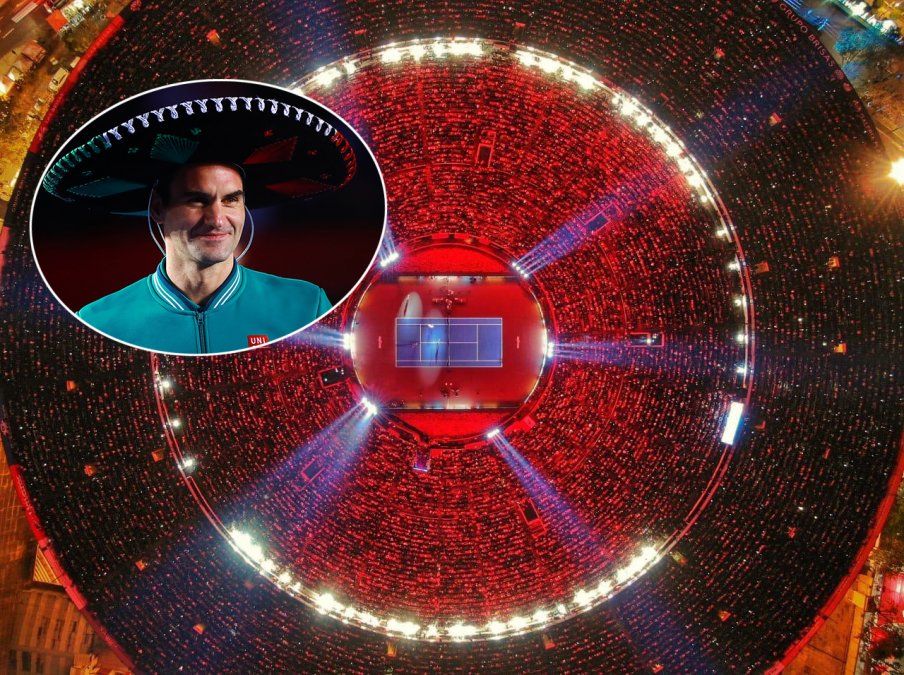 Federer rompió otro récord en México: jugó el partido con más público de la historia del tenis