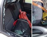 Uno de los ataques registrados en Circunvalación Oeste dejó como saldo roturas de un auto. Uno de los ataques registrados en Circunvalación Oeste dejó como saldo roturas de un auto.