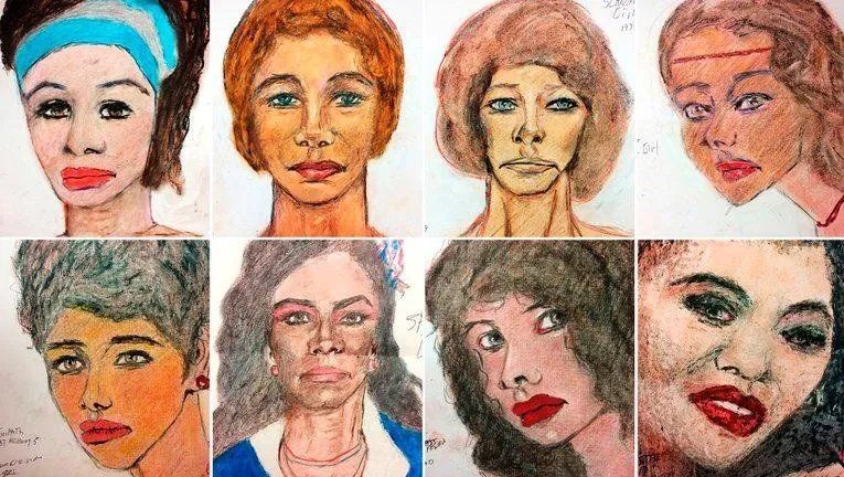 Los dibujos de algunas de sus víctimas