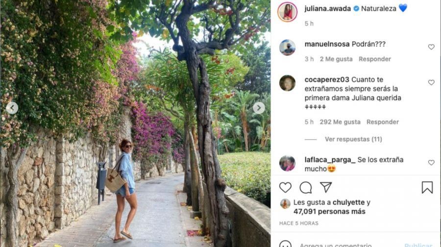 El look casual de Juliana Awada en sus vacaciones en Europa.