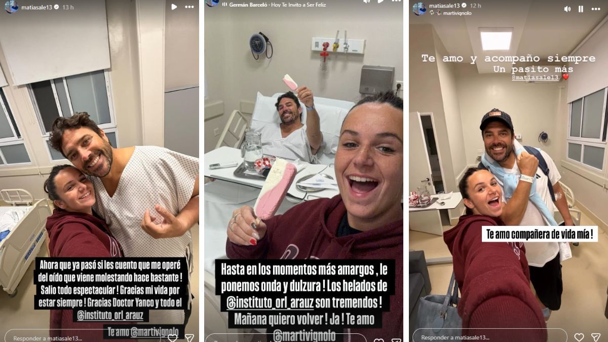 Matías Alé utilizó sus redes sociales para mostar el proceso en la clínica. Matías Alé utilizó sus redes sociales para mostar el proceso en la clínica.