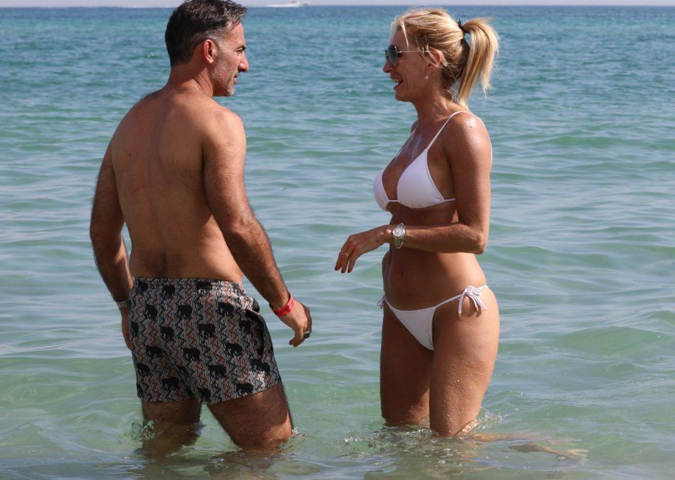 Diego y Yanina Latorre en unas vacaciones por 2018. Siempre Miami. 