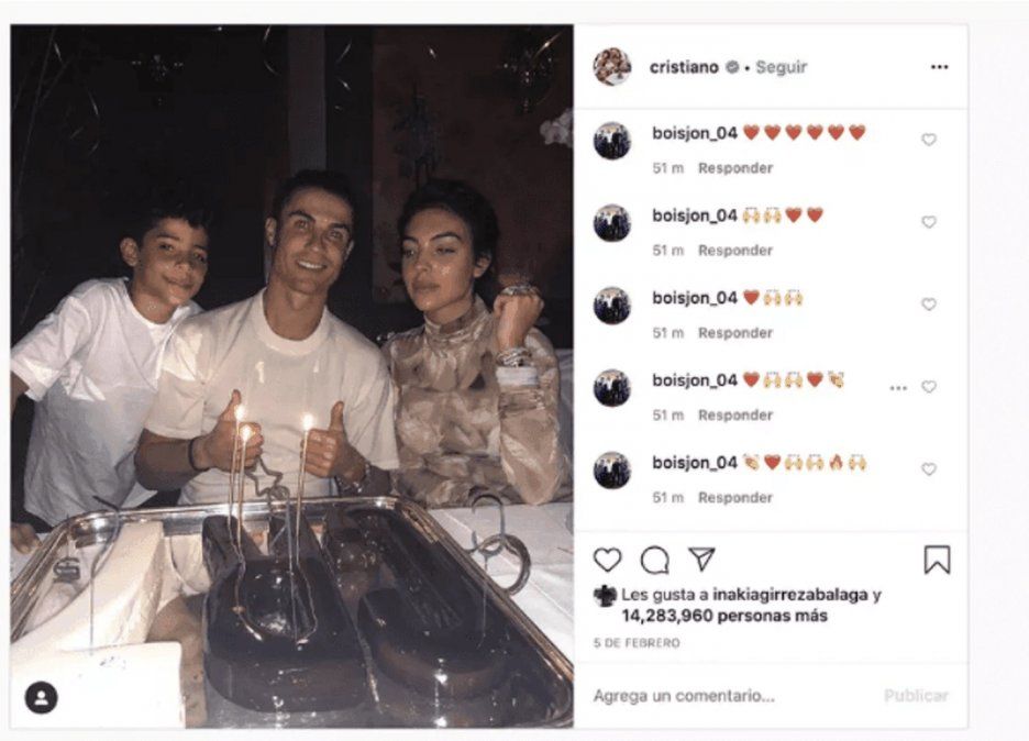Cristiano Ronaldo en su cumpleaños.