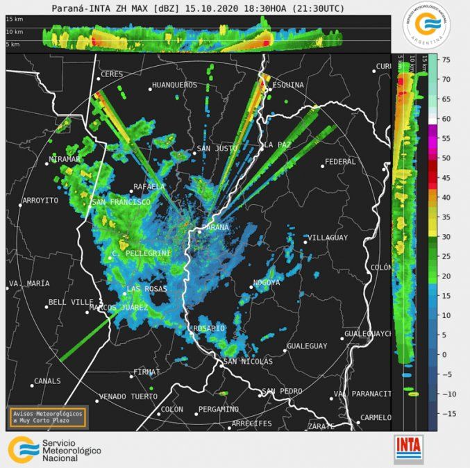 Imagen de radar a las 18.30 horas del jueves. 