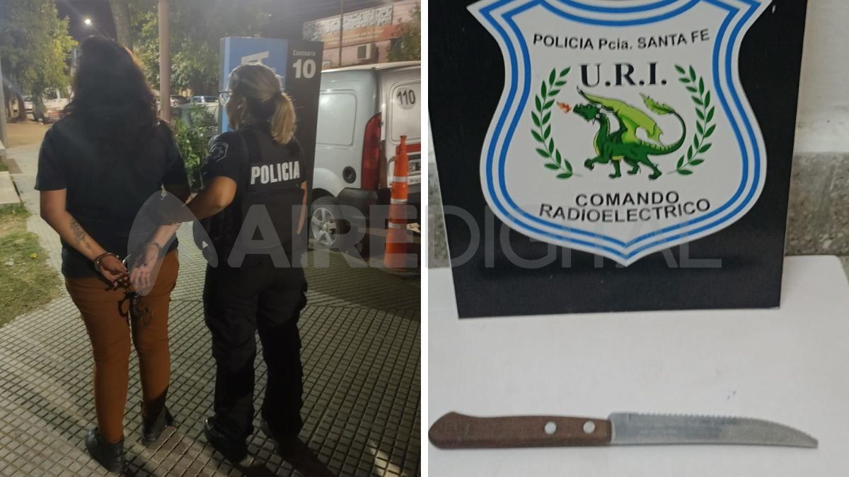 Una mujer arma fue detenida tras intentar asaltar a un hombre