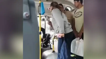 Video: así agarró a las trompadas una pasajera a un chofer de colectivo por las demoras
