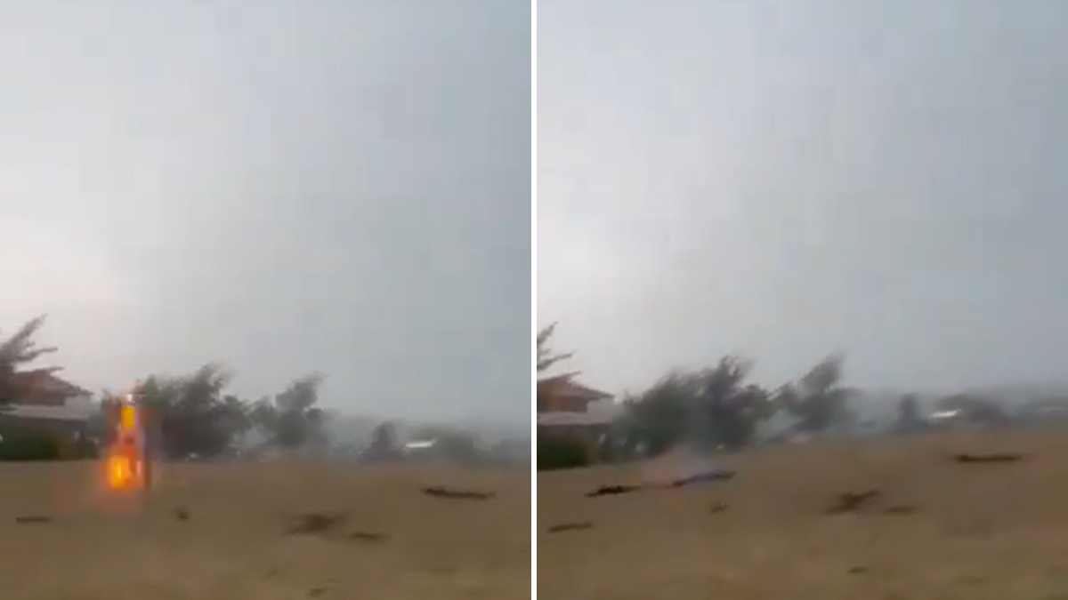 Un video captó el momento en que un rayo impactó a tres menores.