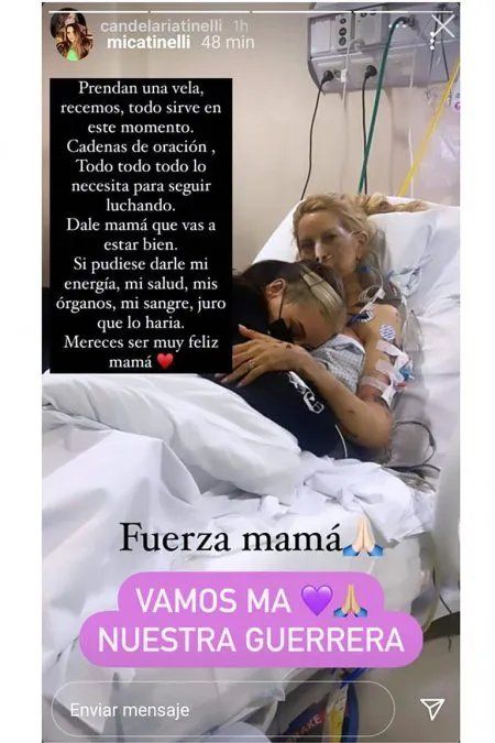 El pedido por la cadena de oración de Cande Tinelli.