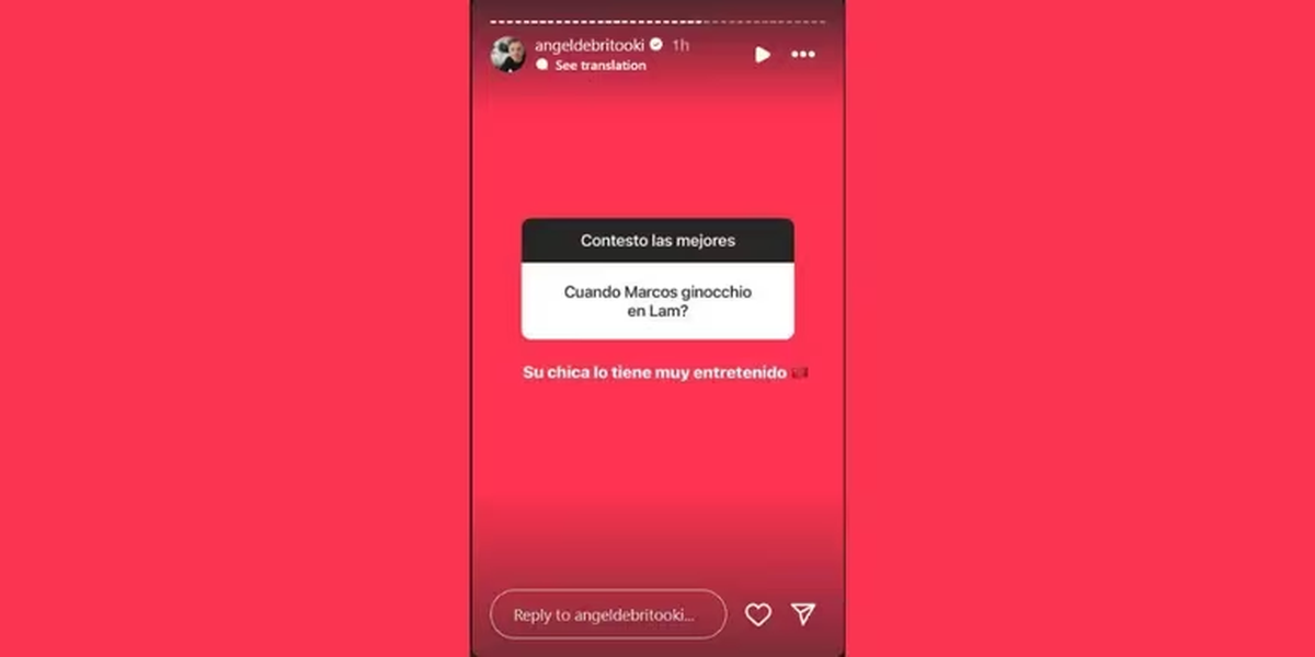 Ángel de Brito dejó entrever que Marcos Ginocchio se estaría vinculando con la China Suárez. Ángel de Brito dejó entrever que Marcos Ginocchio se estaría vinculando con la China Suárez.
