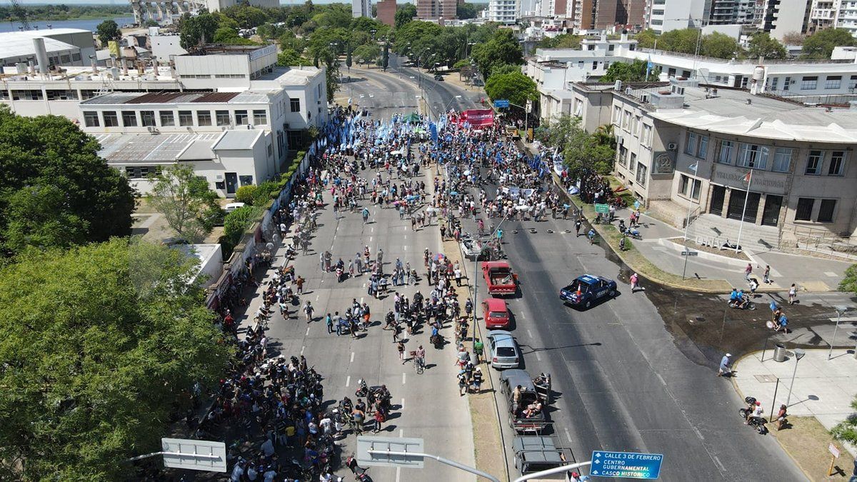 El dron de AIRE registró imágenes del corte en 27 de Febrero