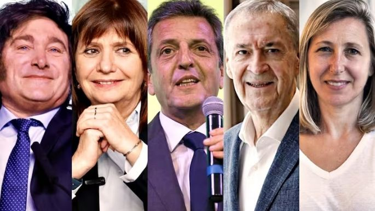 Juan Schiaretti, Patricia Bullrich, Sergio Massa, Javier Milei y Myriam Bregman con los candidatos en estas elecciones presidenciales. Juan Schiaretti, Patricia Bullrich, Sergio Massa, Javier Milei y Myriam Bregman con los candidatos en estas elecciones presidenciales. 