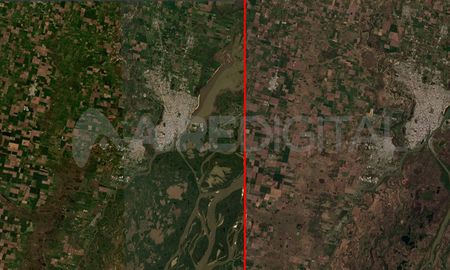 Santa Fe y alrededores antes y después de los incendios por la sequía. Santa Fe y alrededores antes y después de los incendios por la sequía.