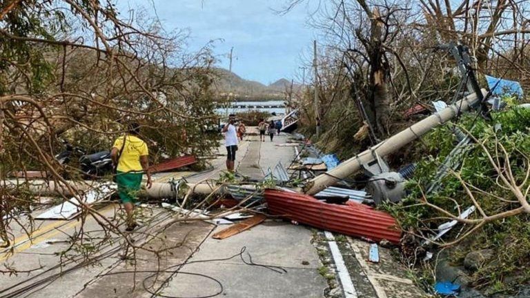 Algunas de las primeras imágenes de la destrucción ocasionada por el paso del huracán Iota por Providencia. Foto: Twitter/Teleislas