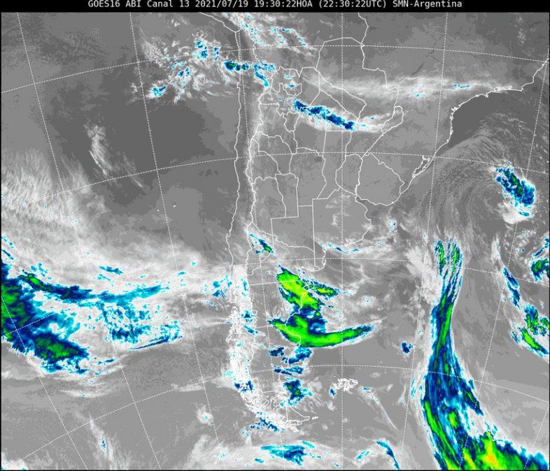 En la imagen satelital se observa que el cielo continúa despejado sobre la provincia.