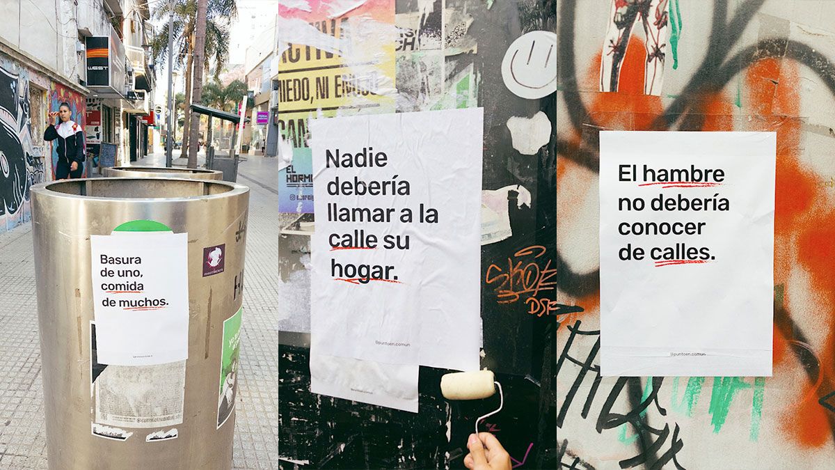 En paredes, basureros y bancos se pueden leer las frases que tienen como objetivo concientizar sobre la realidad que viven las personas en situación de calle. En paredes, basureros y bancos se pueden leer las frases que tienen como objetivo concientizar sobre la realidad que viven las personas en situación de calle.