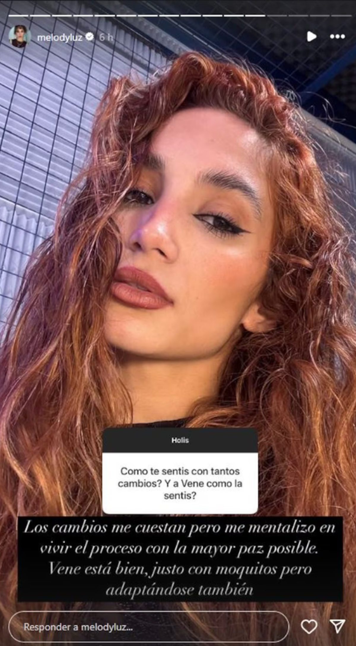 Melody Luz usó sus redes para contar cómo atraviesa este momento. Melody Luz usó sus redes para contar cómo atraviesa este momento.