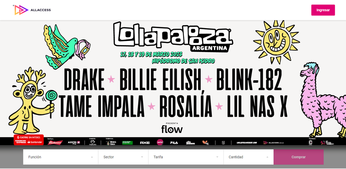 Las entradas para ver a The Rose en Lollapalooza Argentina 2023 se pueden comprar por AllAccess.