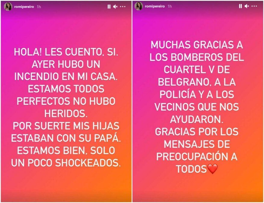 El incendio en la casa de Jorge Rial y Romina Pereiro.