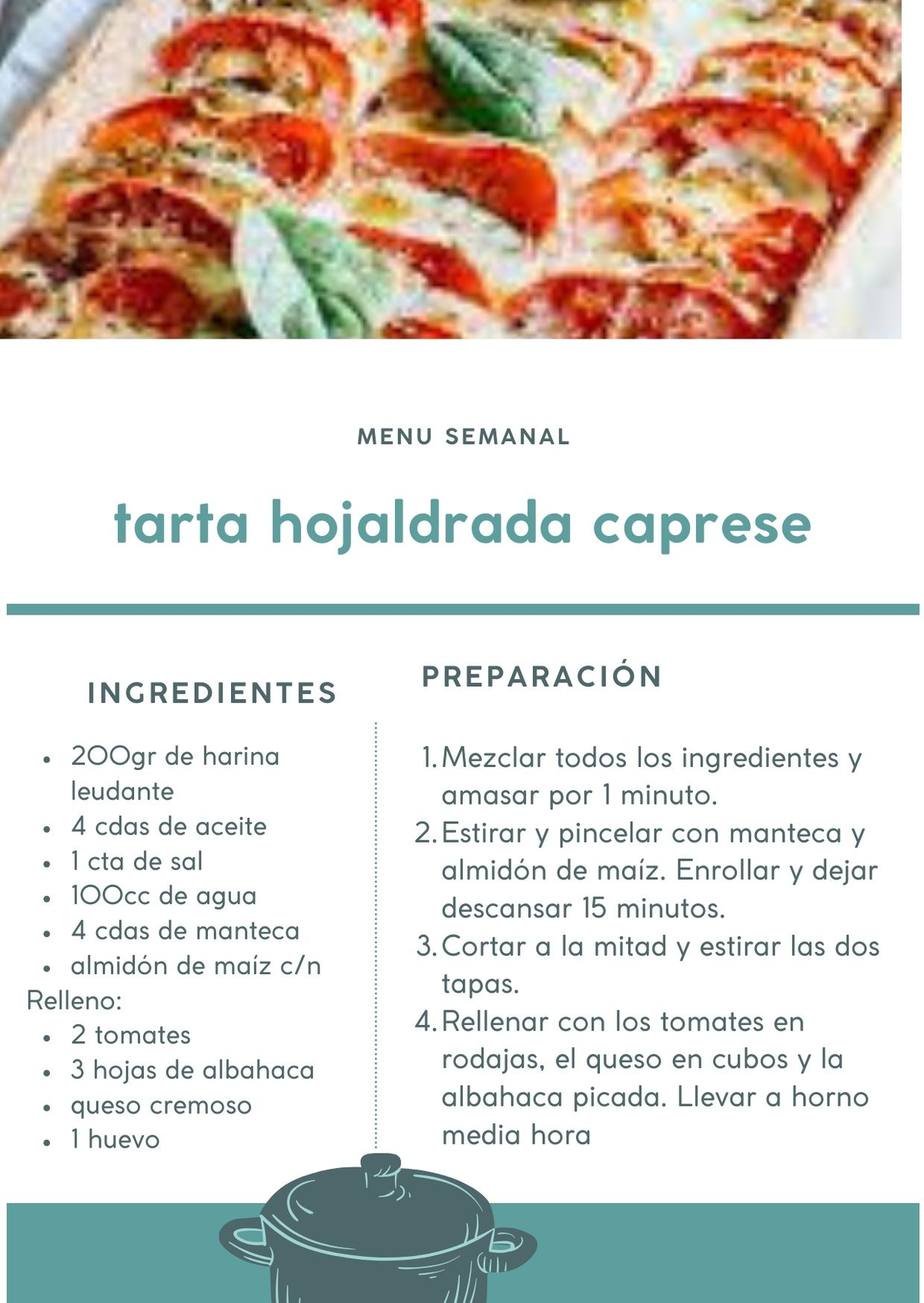 La tarta hojaldrada caprese es una receta deliciosa y fácil de preparar en casa. La tarta hojaldrada caprese es una receta deliciosa y fácil de preparar en casa.