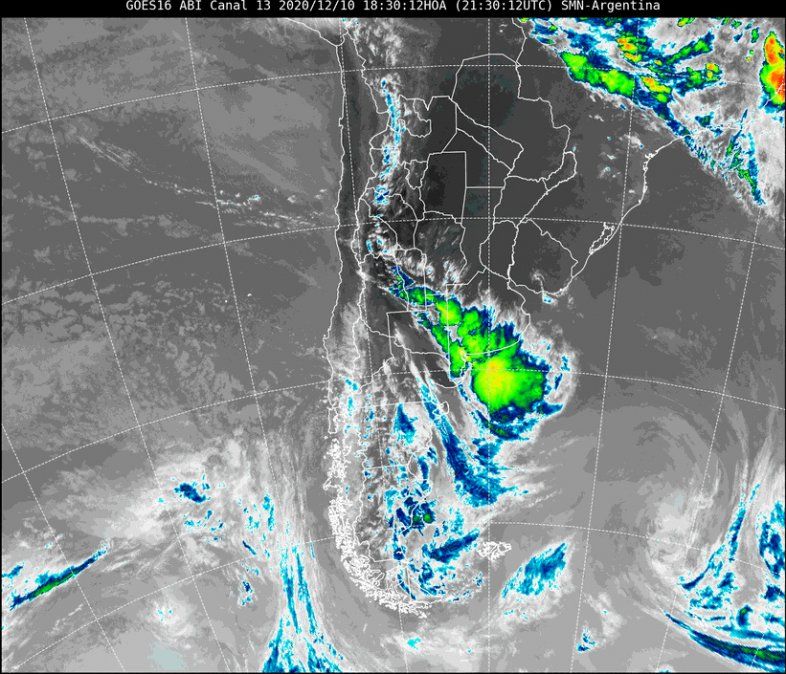 El domingo una nueva rotación del viento al sur producirá una inestabilidad más intensa, con mayores chances de lluvias y tormentas