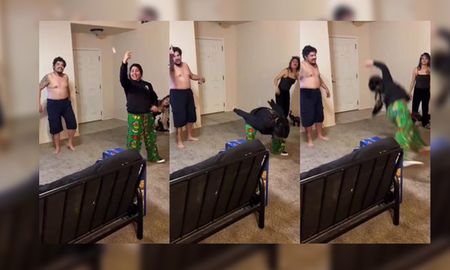 Un video viral muestra cómo una joven pasó un mal rato al demostrar sus dotes como gimnasta frustrada