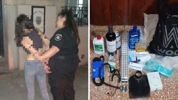 Locura en Laguna Paiva: un estetoscopio, un vino, una mujer detenida y una policía agredida