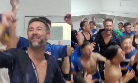 El alocado festejo del Kily González tras la victoria ante Sarmiento