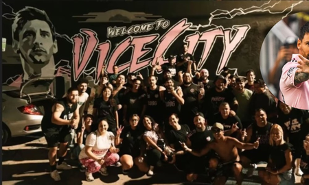 Hinchas de Inter Miami arreglaron el mural de Lionel Messi. Hinchas de Inter Miami arreglaron el mural de Lionel Messi.