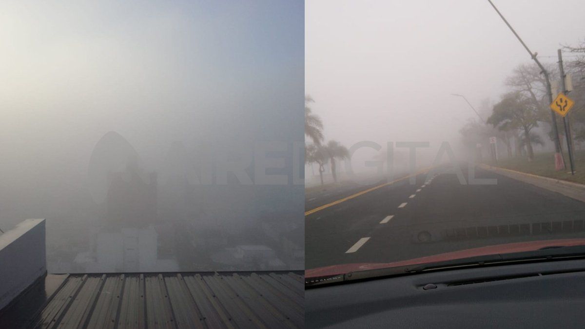 Las fotos de niebla de los oyentes de AIRE en la mañana de este viernes: la primera desde 9 de julio y Eva Perón y la segunda en la Costanera Oeste.