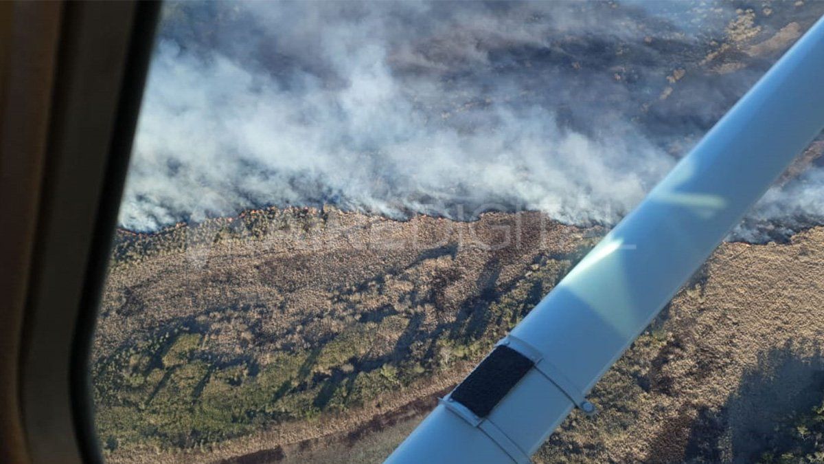 Incendios combatidos en el sur provincial este lunes.&nbsp;