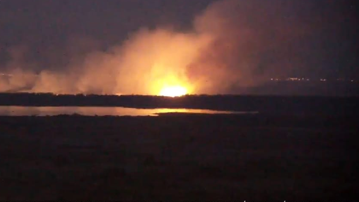La imagen del incendio desde la cámara de Aire de Santa Fe.