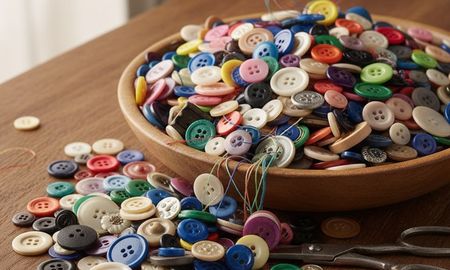Botones viejos que cobran nueva vida en proyectos creativos de decoración para el hogar. Botones viejos que cobran nueva vida en proyectos creativos de decoración para el hogar.