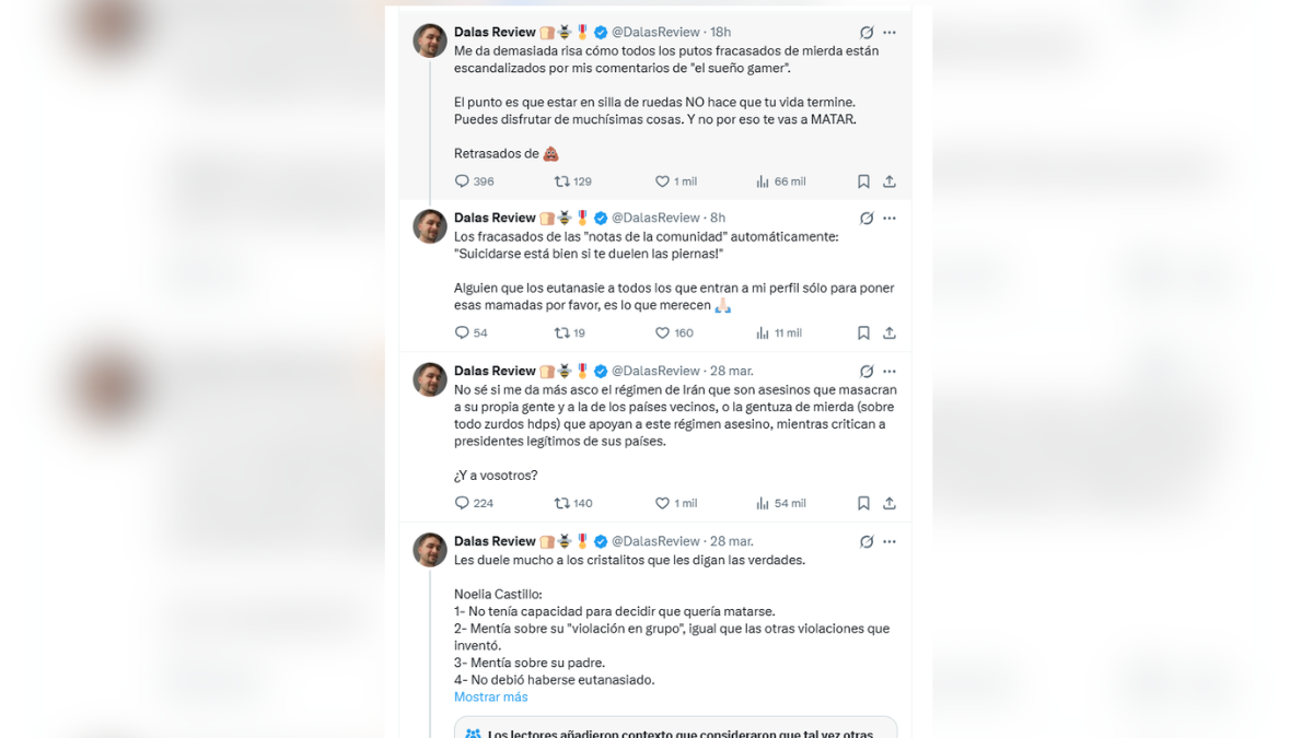 Los polémicos tuits de Dalas Review.