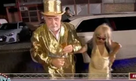 asi fue el lujoso ingreso de horacio pagani a bendita tv tras ganar la loteria: limusina blanca, vestido de dorado y acompanado por leo raff como traniela