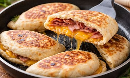 Pan relleno de lomito y cheddar en sartén: la receta fácil y lista en 20 minutos. Pan relleno de lomito y cheddar en sartén: la receta fácil y lista en 20 minutos.
