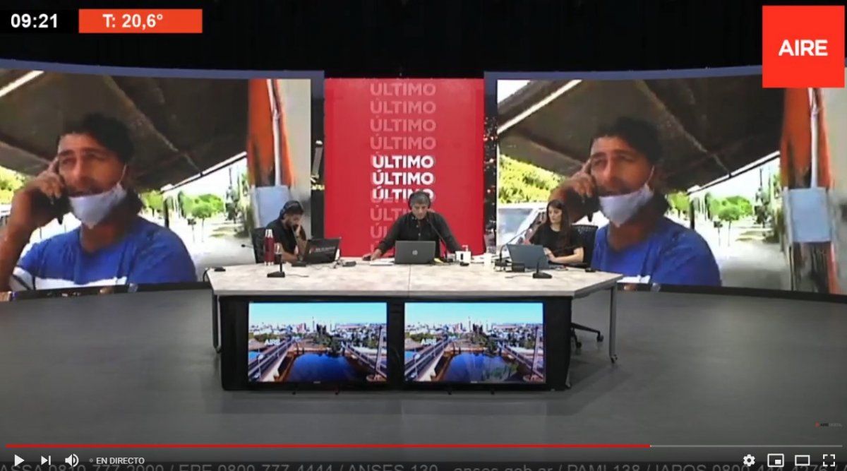 Uno de los referentes de los pescadores en la entrevista con Luis Mino en Ahora Vengo.